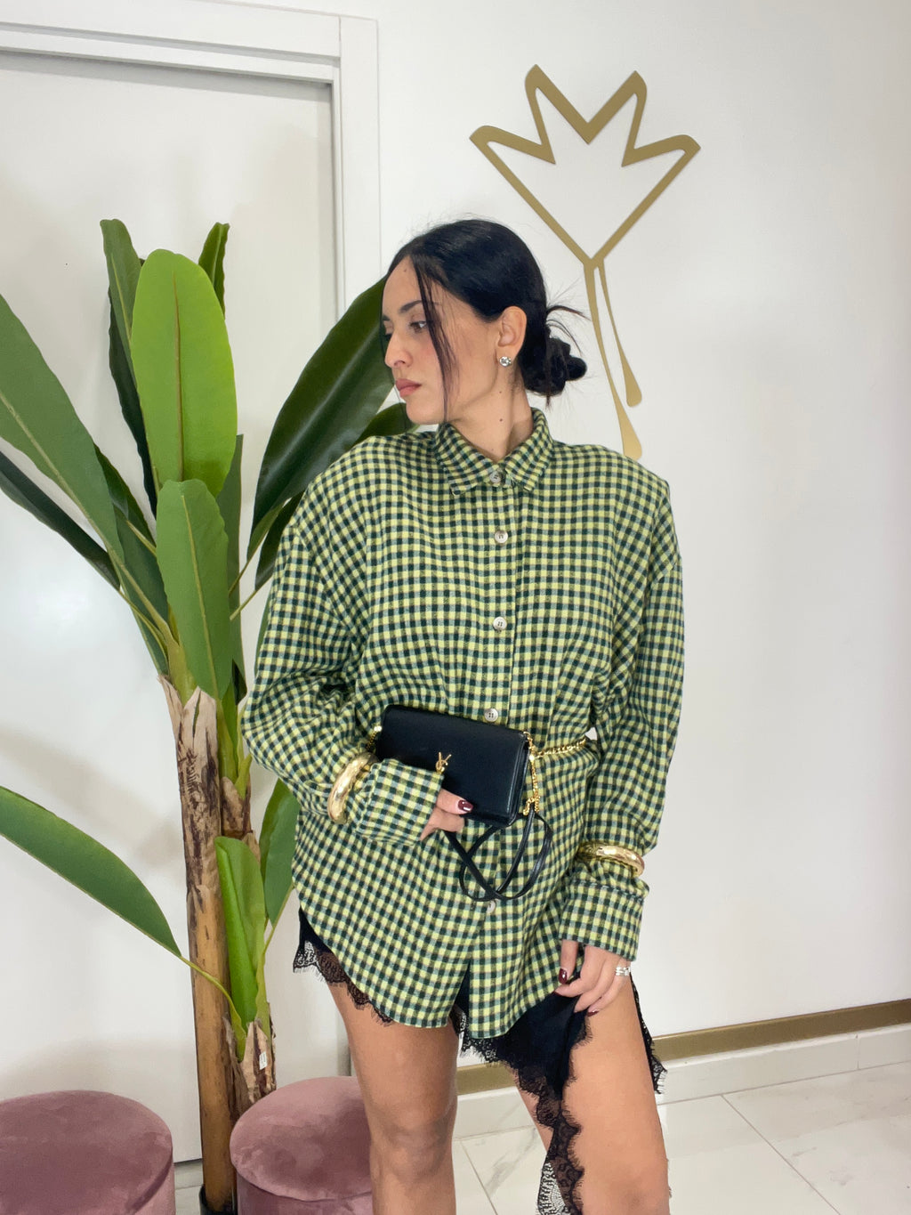 Camicione quadro verde