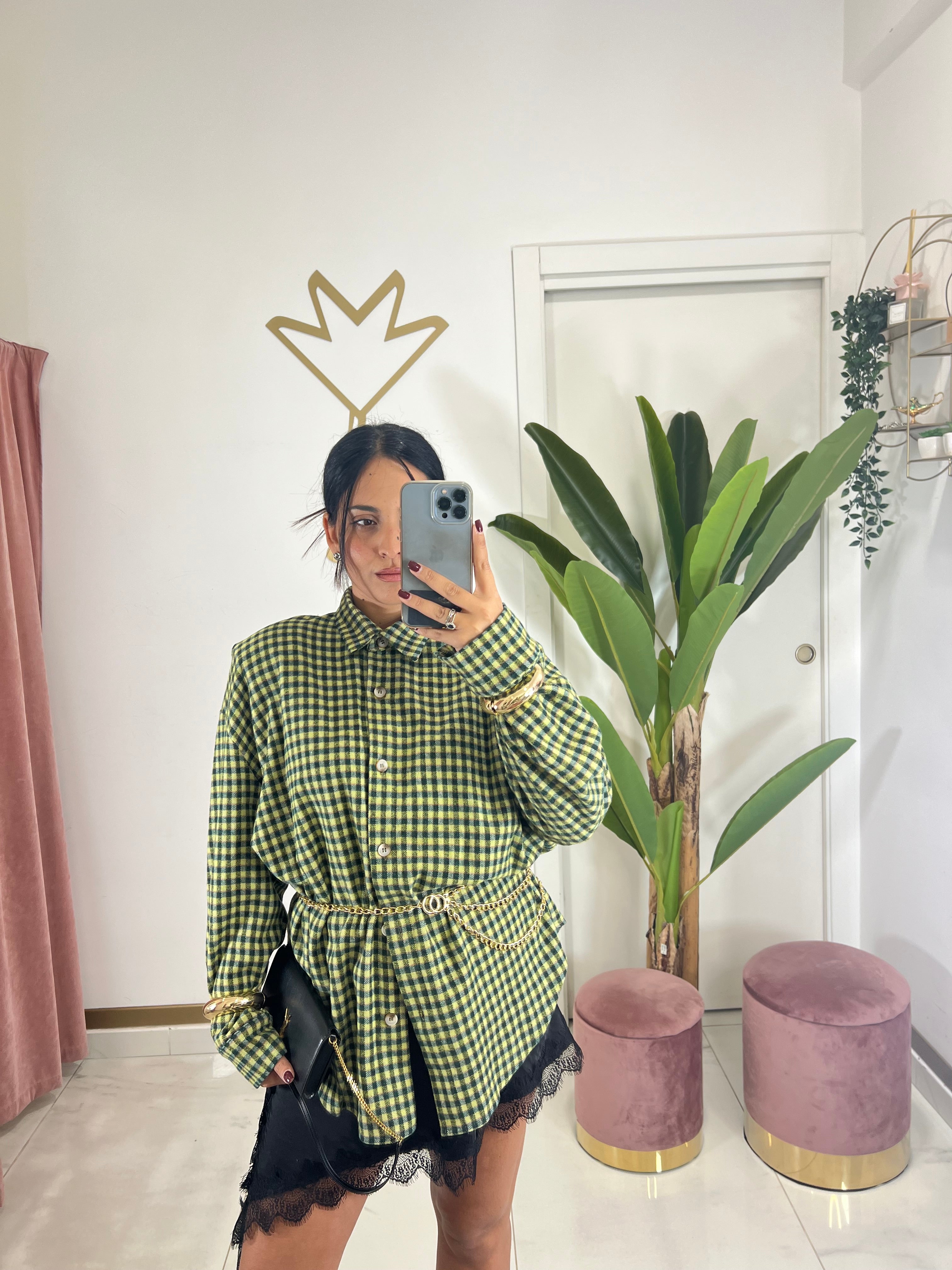 Camicione quadro verde